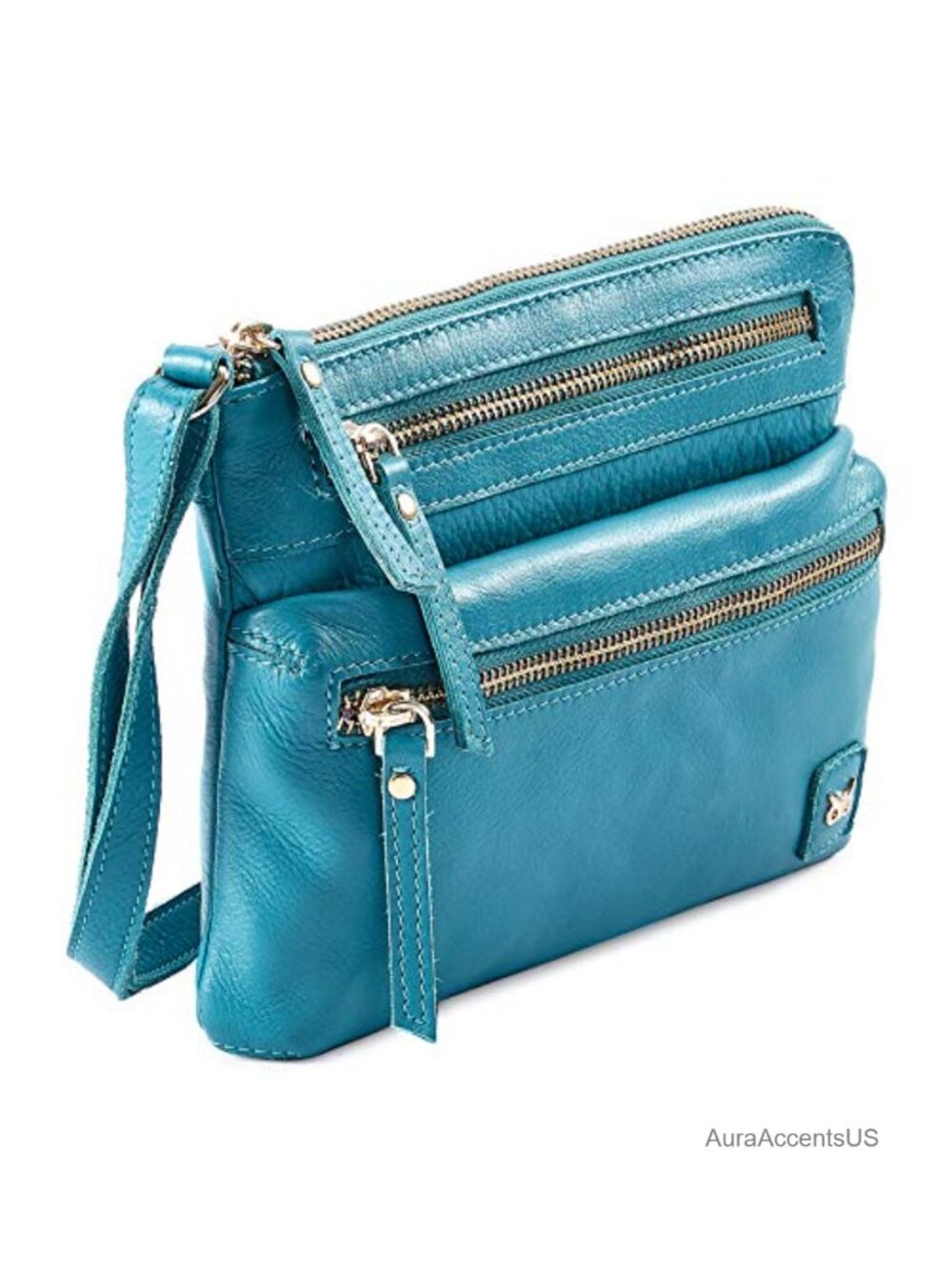 Small Leather Crossbody Bag for Women Adjustable Sling Purse Multi Pocket